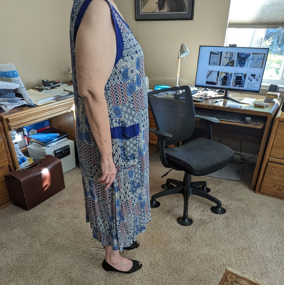 La Cera Blue Summer Maxi Dress Size 1X Hand Printed - Picture 2 of 6